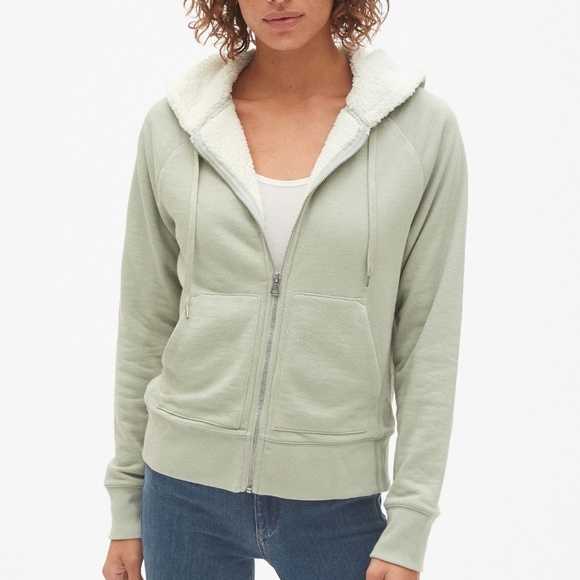 women's sherpa lined full zip hoodie